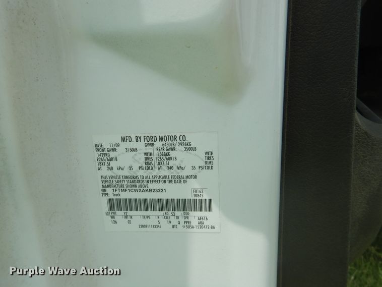 image for item DI0314 2010 Ford F150  pickup truck