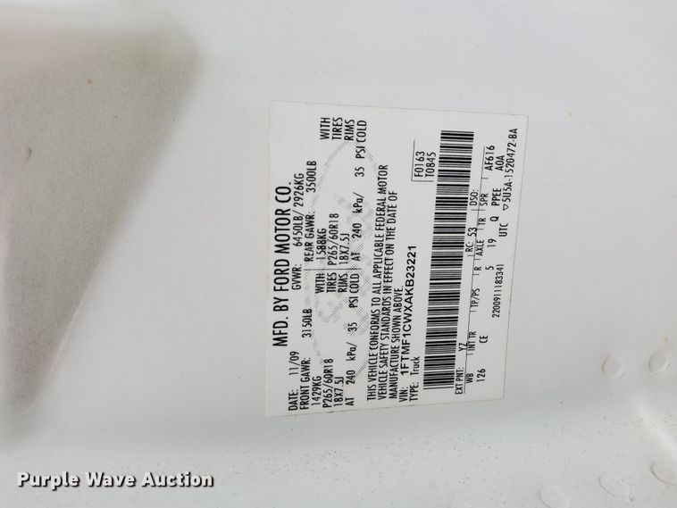 image for item DI0314 2010 Ford F150  pickup truck