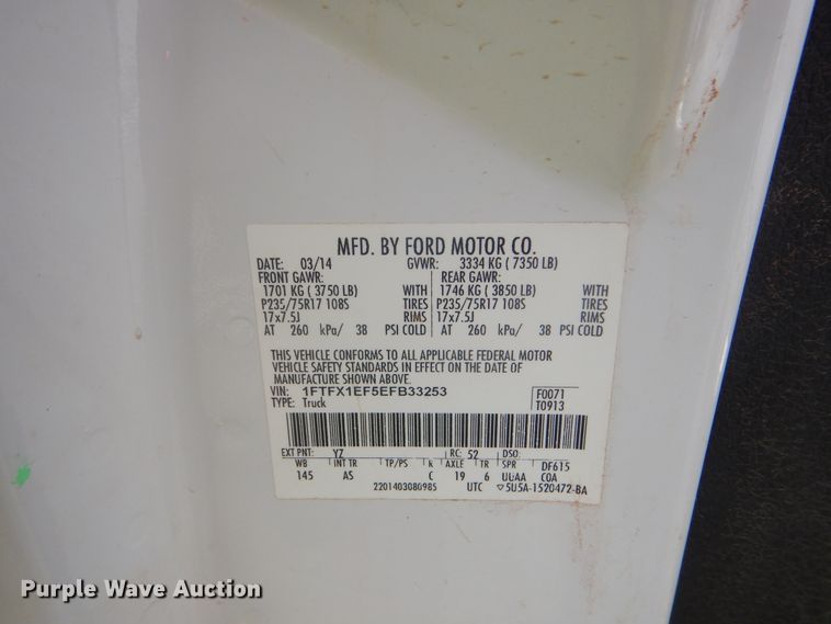 image for item DI0315 2014 Ford F150  SuperCab pickup truck