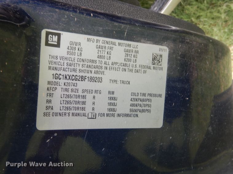 image for item DI0320 2011 Chevrolet Silverado 2500  Crew Cab pickup truck