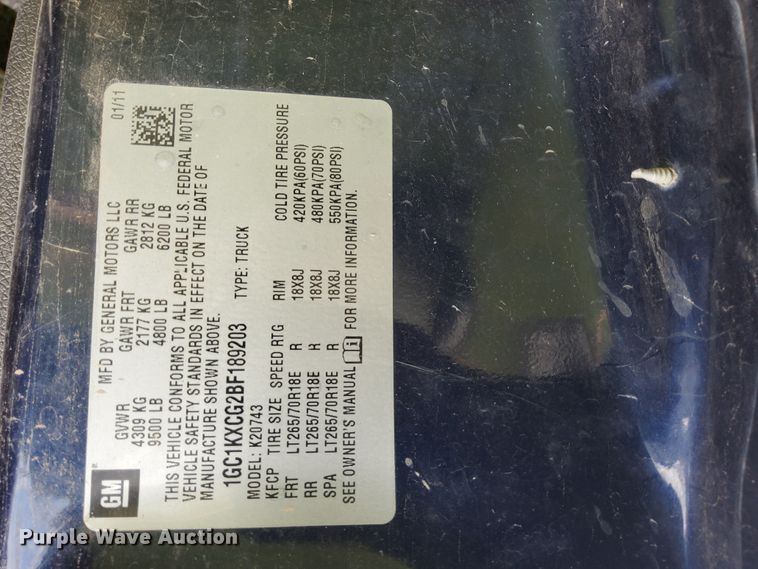 image for item DI0320 2011 Chevrolet Silverado 2500  Crew Cab pickup truck