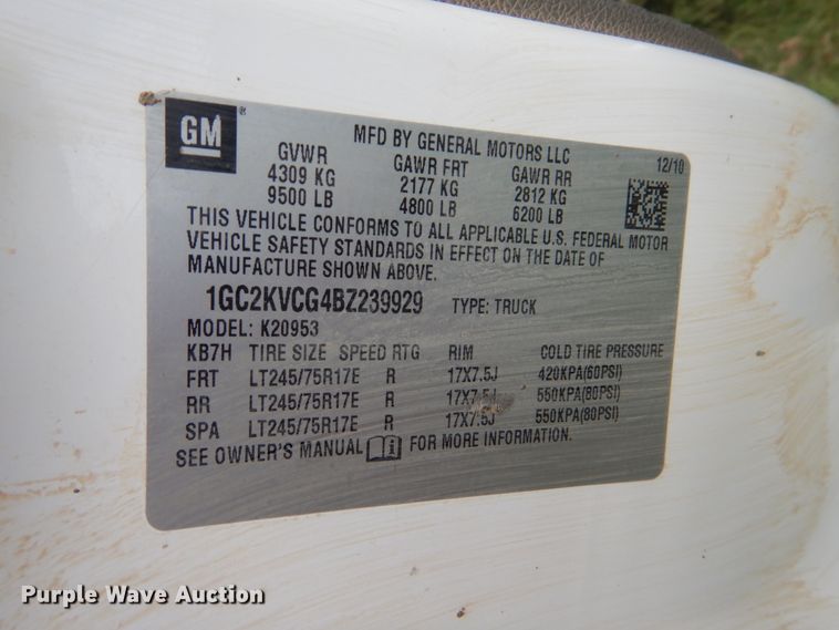 image for item DI0325 2011 Chevrolet Silverado 2500HD  Ext. Cab pickup truck