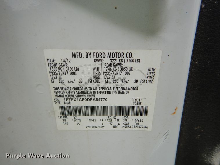 image for item DI0329 2013 Ford F150  SuperCab pickup truck