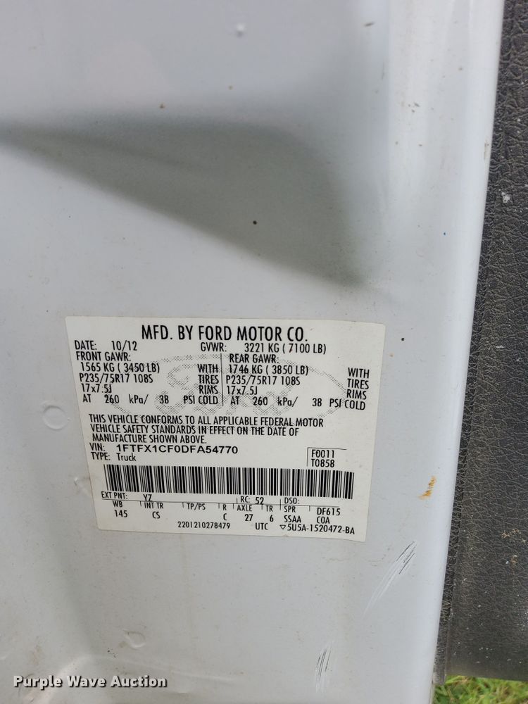 image for item DI0329 2013 Ford F150  SuperCab pickup truck