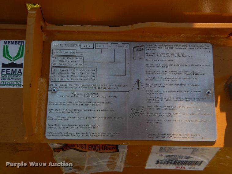 image for item DI8252 Turbo Saw RT2600 skid steer tree saw