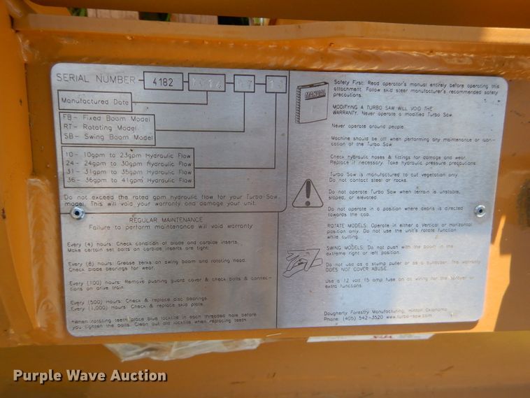 image for item DI8252 Turbo Saw RT2600 skid steer tree saw