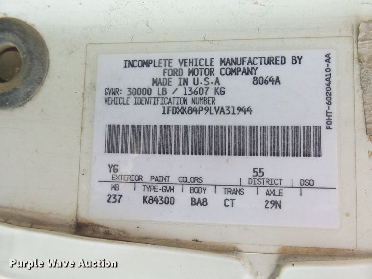 image for item DX9234 1990 Ford F800F  grain truck