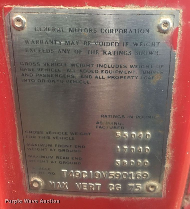 image for item GY9505 1979 GMC Brigadier  grain truck