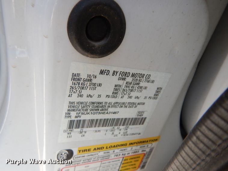 image for item DJ4374 2017 Ford Expedition EL  SUV