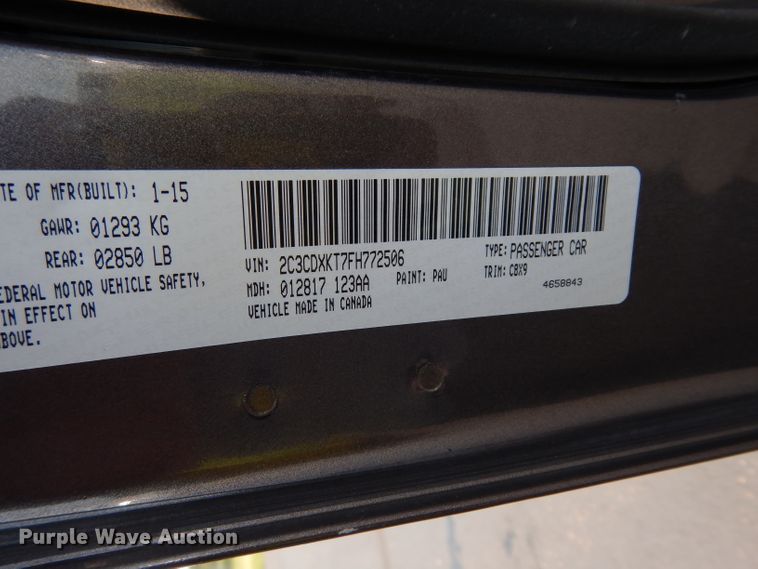 image for item DJ4380 2015 Dodge Charger Police