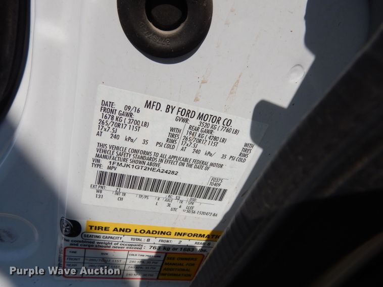 image for item DJ4382 2017 Ford Expedition EL  SUV