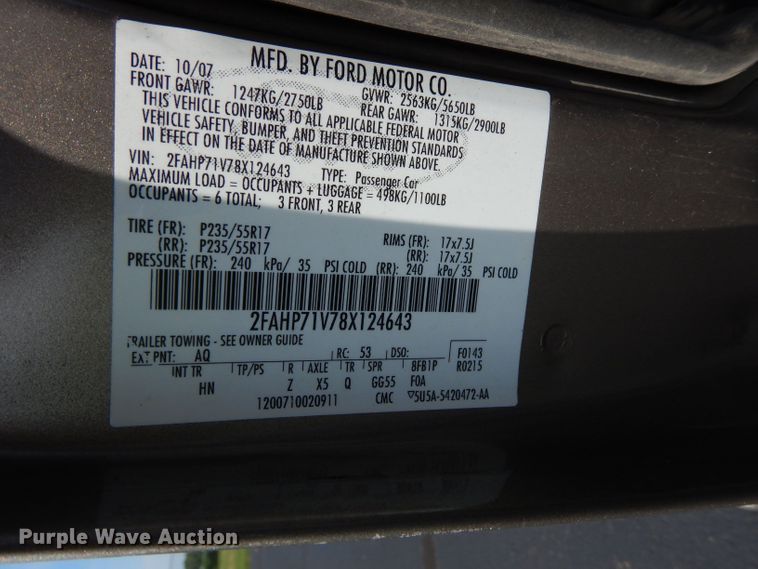 image for item DJ4388 2008 Ford Crown Victoria Police Interceptor