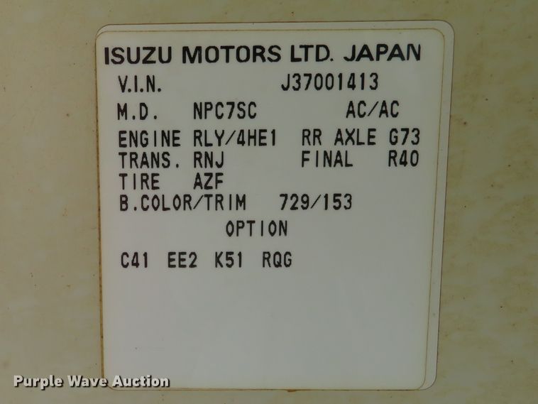 image for item DH1124 2003 Isuzu NPC7SC  flatbed truck