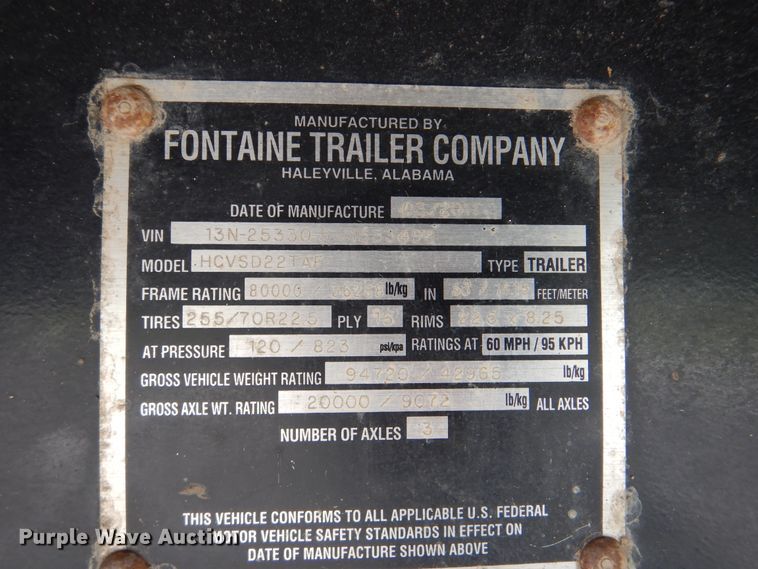 image for item GM9101 2012 Fontaine HCVSD22TAF flatbed trailer