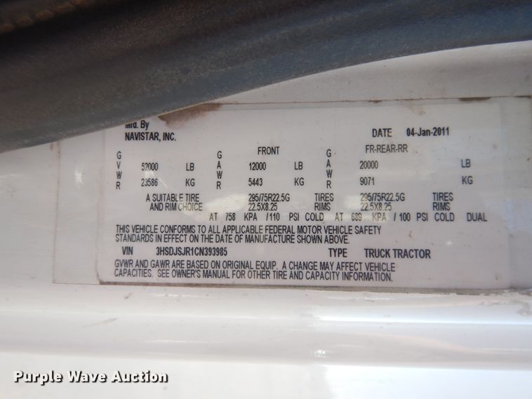 image for item HM9238 2012 International ProStar  semi truck