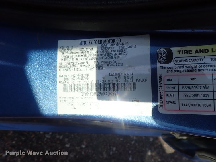 image for item DI4502 2010 Ford Fusion SE
