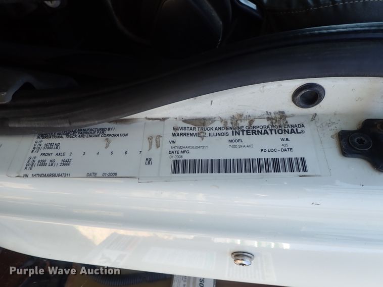 image for item DI4570 2008 International WorkStar 7400SFA  dump truck