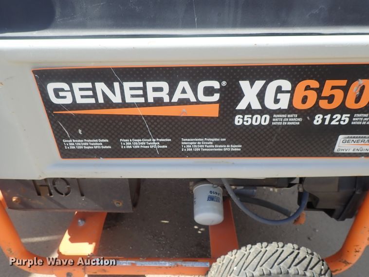 image for item GA9572 Generac XG6500 generator