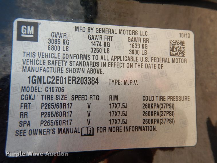 image for item DG6890 2014 Chevrolet Tahoe Police  SUV