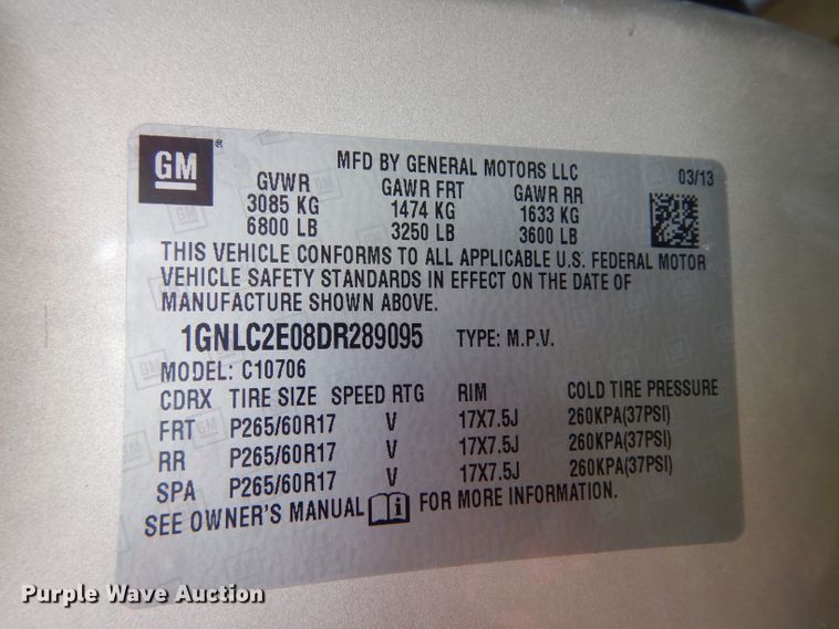 image for item DG6949 2013 Chevrolet Tahoe Police  SUV