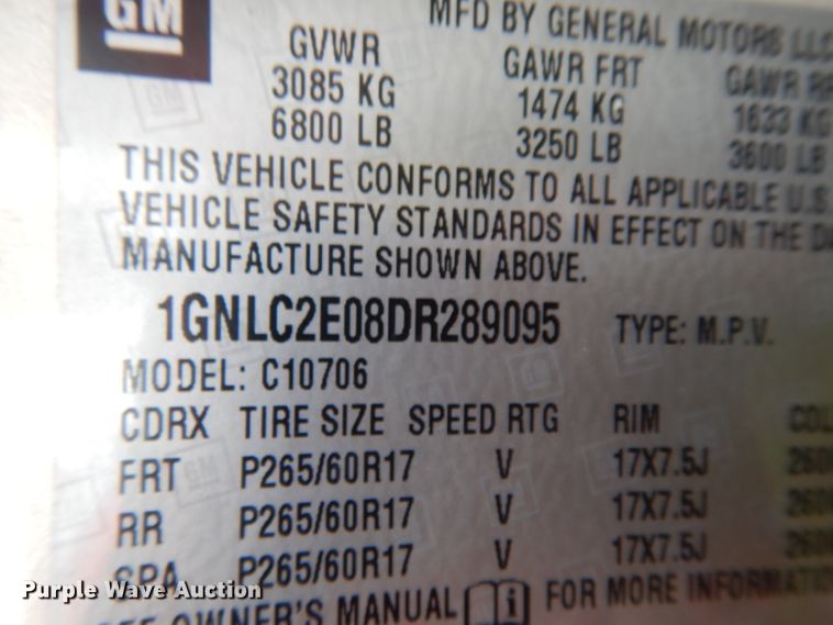 image for item DG6949 2013 Chevrolet Tahoe Police  SUV