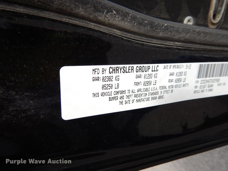 image for item DJ4367 2012 Dodge Charger Police