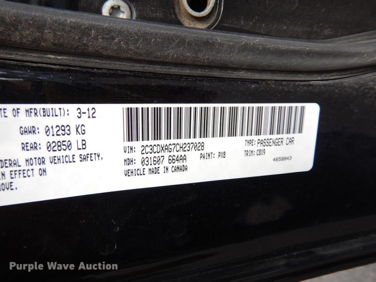 image for item DJ4367 2012 Dodge Charger Police