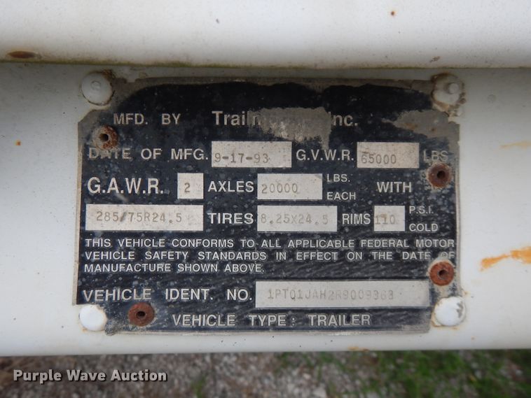 image for item FN9341 1994 Trailmobile dry van trailer