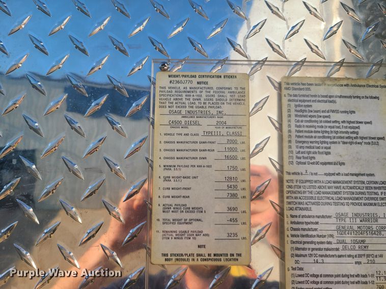 image for item GO9314 2004 GMC C4500  ambulance