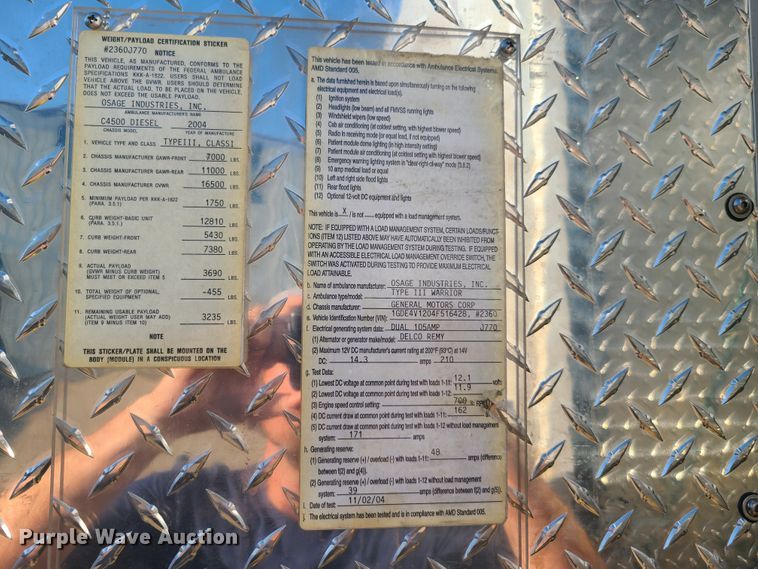 image for item GO9314 2004 GMC C4500  ambulance