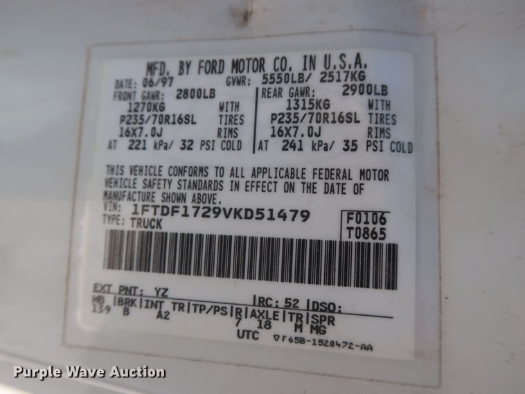 image for item HB9405 1997 Ford F150  pickup truck