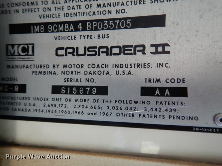 image for item HO9019 1981 MCI MC-9  Crusader coach bus