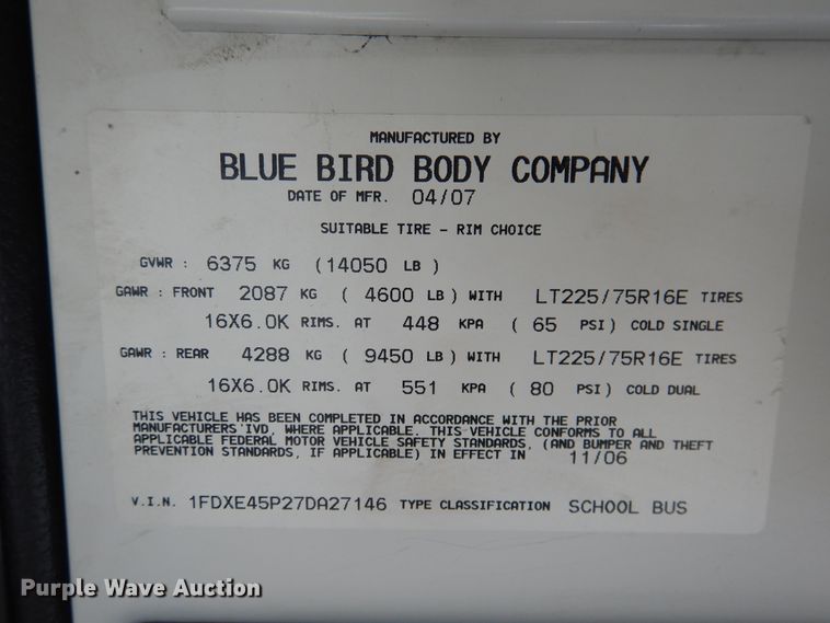 image for item HO9021 2008 Ford E450  Blue Bird B2V school bus
