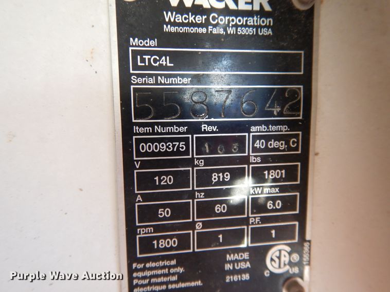 image for item DF5257 Wacker LTC4  light plant