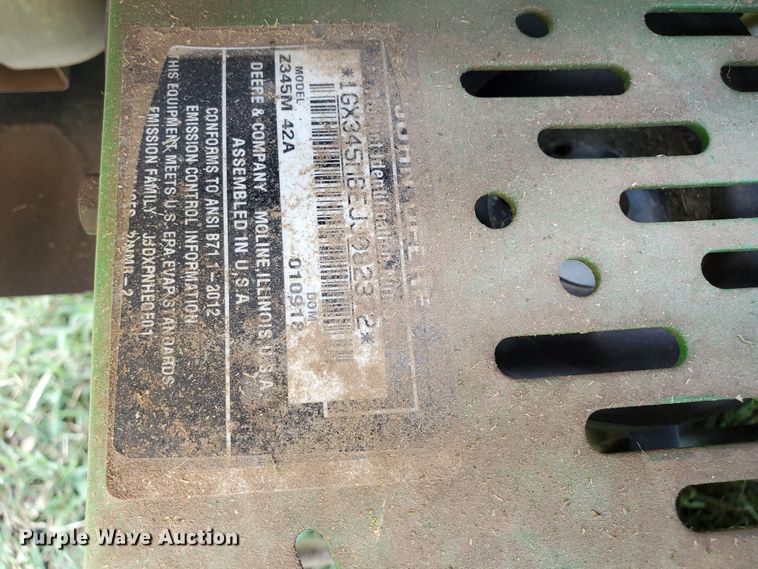 image for item DF5643 John Deere Z345M ZTR lawn mower