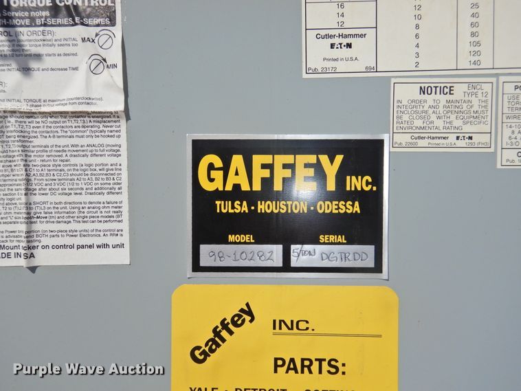 image for item DG1458 Gaffey 98-10282 bridge crane