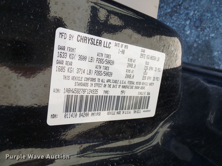 image for item DG2053 2008 Chrysler Aspen  SUV