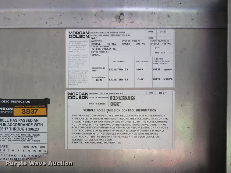 image for item DH1131 2007 Ford E450  delivery truck