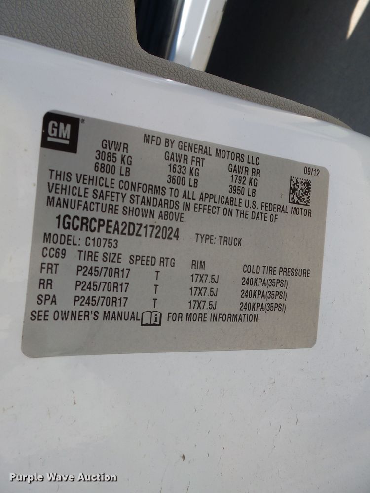 image for item DH3885 2013 Chevrolet Silverado 1500  Ext. Cab pickup truck