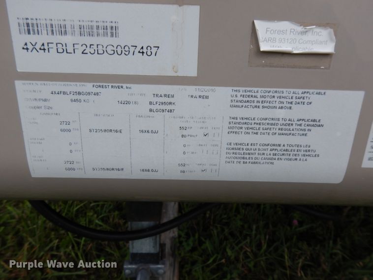 image for item DH6553 2011 Forest River Blue Ridge  camper