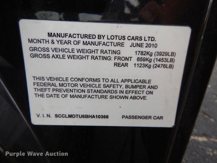 image for item DJ3481 2011 Lotus Evora 2+2