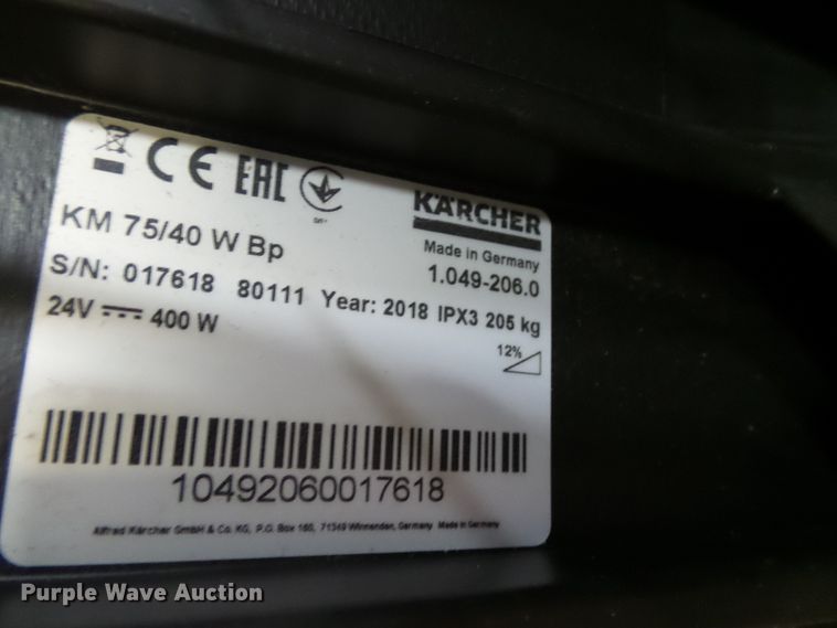 image for item DX9237 2018 Karcher KM75/40W sweeper