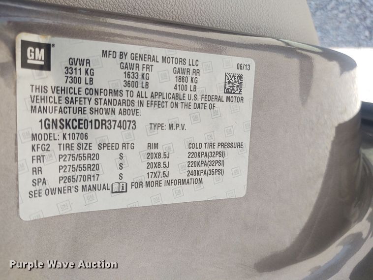 image for item EQ9399 2013 Chevrolet Tahoe LTZ  SUV