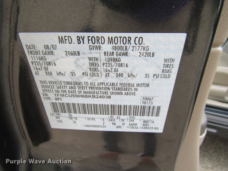 image for item FD9464 2008 Ford Escape Hybrid  SUV