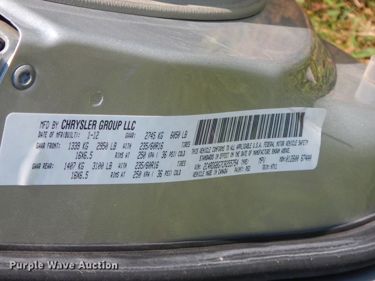 image for item FN9349 2012 Dodge Caravan  van