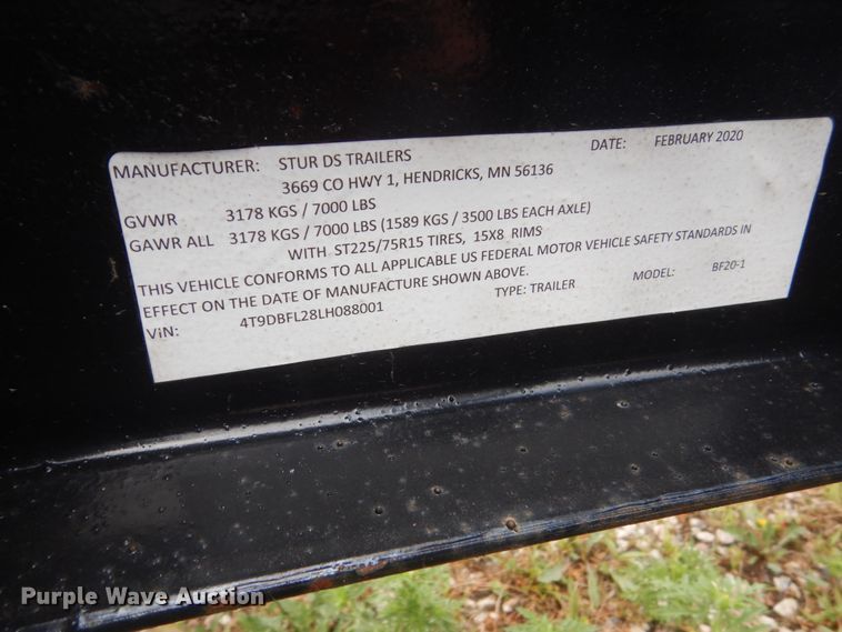 image for item FT9048 2020 Stur DS Trailers utility trailer