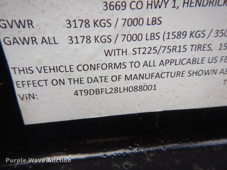 image for item FT9048 2020 Stur DS Trailers utility trailer