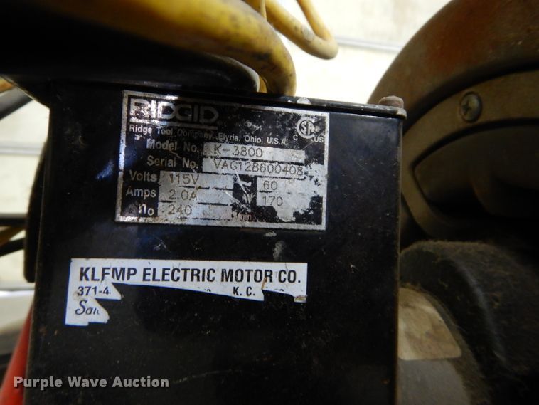 image for item FY9217 Ridgid K-3800 sink drain machine