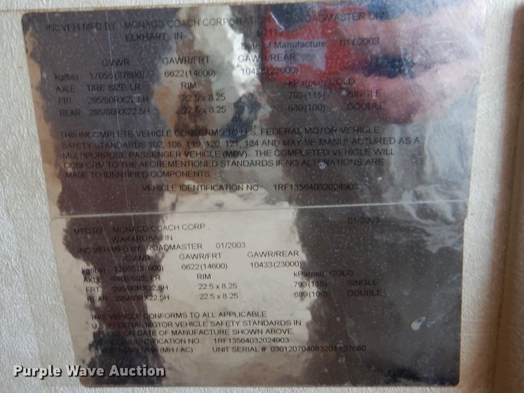 image for item GM9126 2003 Monaco Windsor 40PBDD  RV