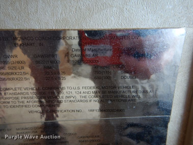 image for item GM9126 2003 Monaco Windsor 40PBDD  RV